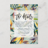 Informatie over tropische oerwouden florale bruilo informatiekaartje (Voorkant)