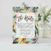 Informatie over tropische oerwouden florale bruilo informatiekaartje (Staand voorkant)
