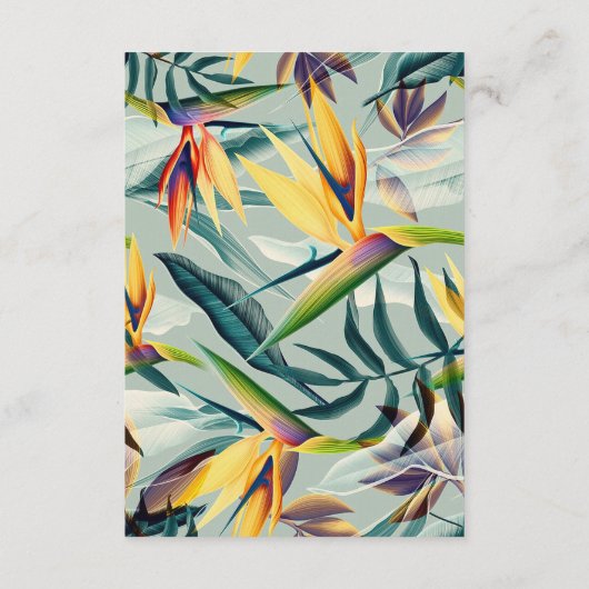 Informatie over tropische oerwouden florale bruilo informatiekaartje (Achterkant)