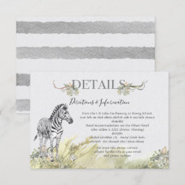 Informatie over Tropische Oerwouden Zebra bruiloft RSVP Kaartje