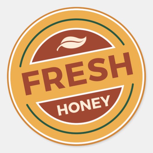 Informatie over vers honingproduct ronde sticker (Voorkant)