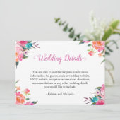 Informatie over waterverf botanische Floral Weddin Kaart (Staand voorkant)