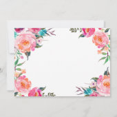 Informatie over waterverf botanische Floral Weddin Kaart (Achterkant)