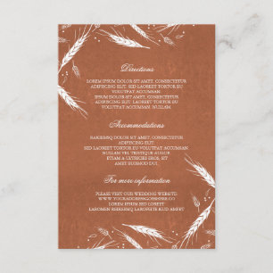 Informatie over Wheat Herfst Oranje Weddenschap Informatiekaartje