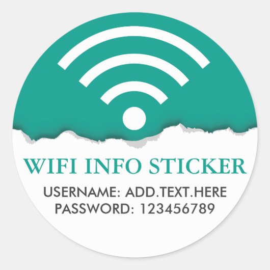 Informatie over WiFi-/internettoegang Gepersonalis Ronde Sticker (Voorkant)