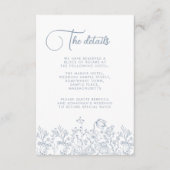 Informatie over Wildflower Floral Dusty Blue Weddi Informatiekaartje (Voorkant)