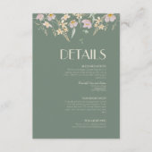 Informatie over Wildflower Sage Deco Wedding Informatiekaartje (Voorkant)