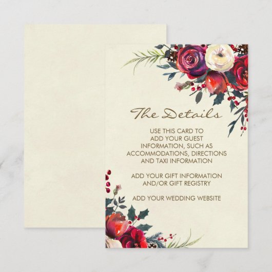 Informatie over wintervakantievakantie informatiekaartje (Voorkant / Achterkant)