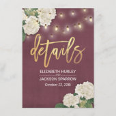 Informatie over withydrangea Floral Wedding Informatiekaartje (Voorkant)