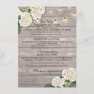 Informatie over withydrangea Floral Wedding Informatiekaartje