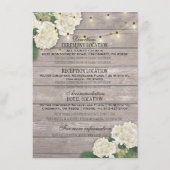 Informatie over withydrangea Floral Wedding Informatiekaartje (Voorkant)