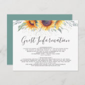 Informatie van de lente-zonnebloem-bloem-gast informatiekaartje (Voorkant / Achterkant)