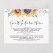 Informatie van de lente-zonnebloem-bloem-gast informatiekaartje (Voorkant)