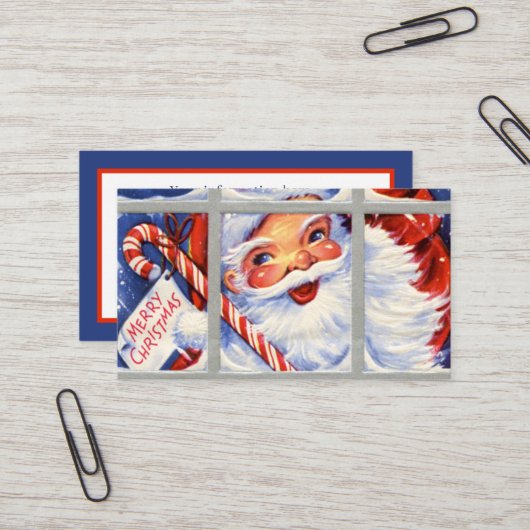 informatie voor retro  Santa add Visitekaartje (Voorkant / Achterkant in situ)