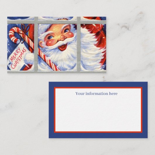 informatie voor retro  Santa add Visitekaartje (Voorkant / Achterkant)