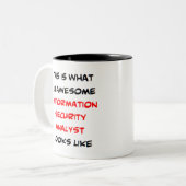 informatiebeveiligingsanalist, geweldige tweekleurige koffiemok (Voorkant links)