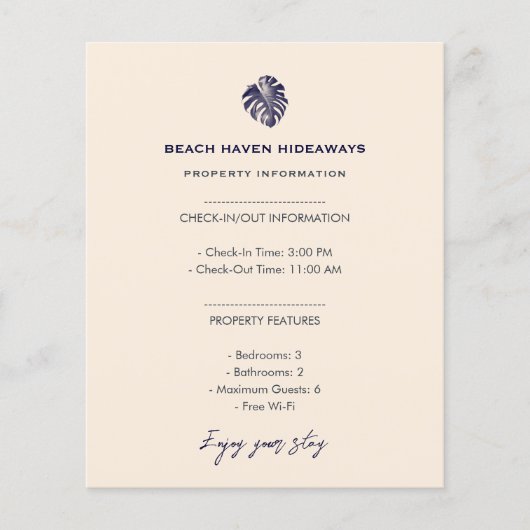 Informatieblad over vakantieverhuur en onroerend g (Voorkant)