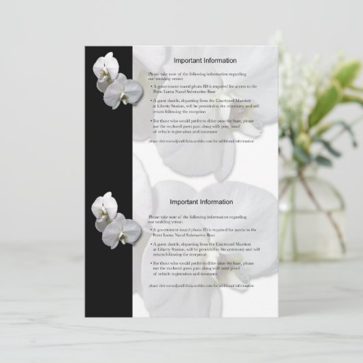 Informatieblad Witte Orchideeën 3 Kaart (Staand voorkant)