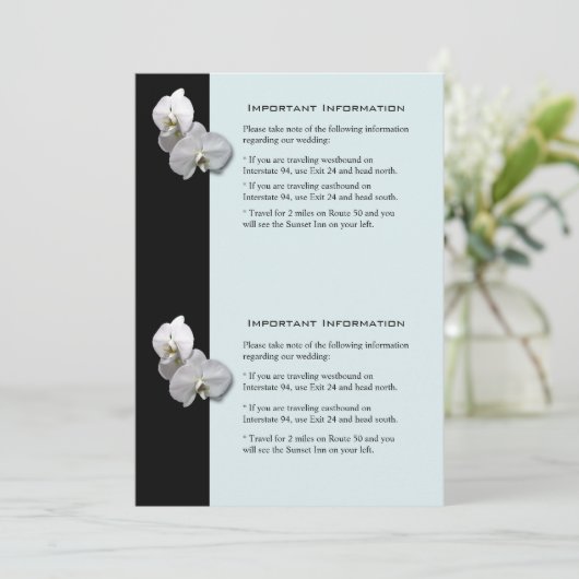 Informatieblad Witte Orchideeën Kaart (Staand voorkant)