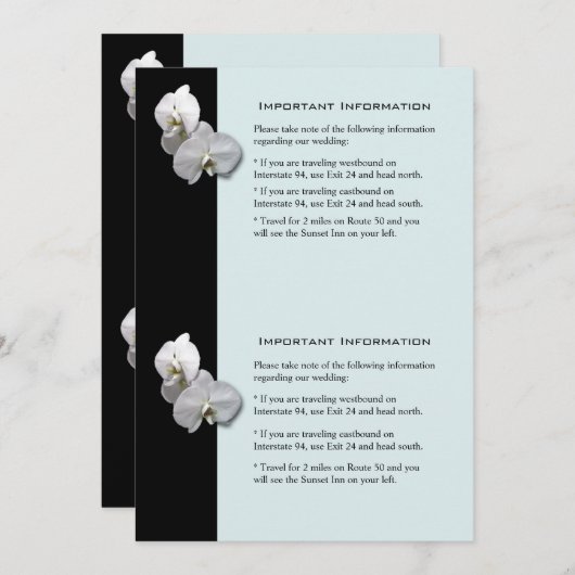 Informatieblad Witte Orchideeën Kaart (Voorkant / Achterkant)
