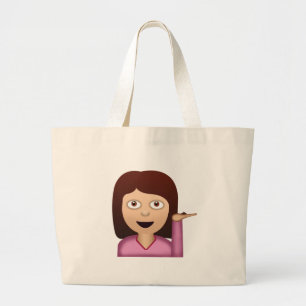 Informatiebureau Person Emoji Grote Tote Bag