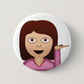 Informatiebureau Person Emoji Ronde Button 5,7 Cm (Voorkant)