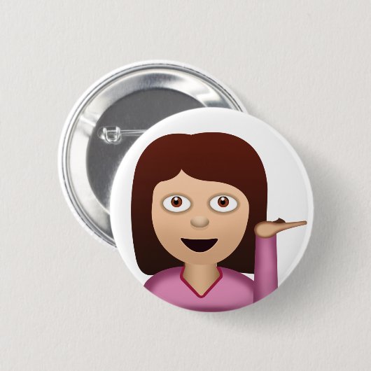 Informatiebureau Person Emoji Ronde Button 5,7 Cm (Voorkant /achterkant)