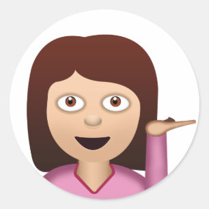 Informatiebureau Person Emoji Ronde Sticker