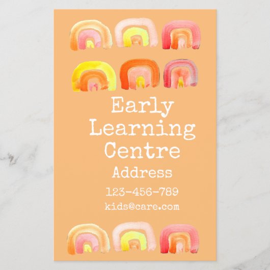 Informatiecentrum voor vroege opvoeding, regenboog flyer (Voorkant)