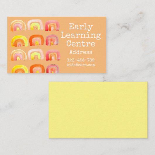 Informatiecentrum voor vroege opvoeding, regenboog visitekaartje (Voorkant / Achterkant)