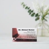 Informatiegegevens over computerlaptoptoetsenbord visitekaartje (Staand voorkant)