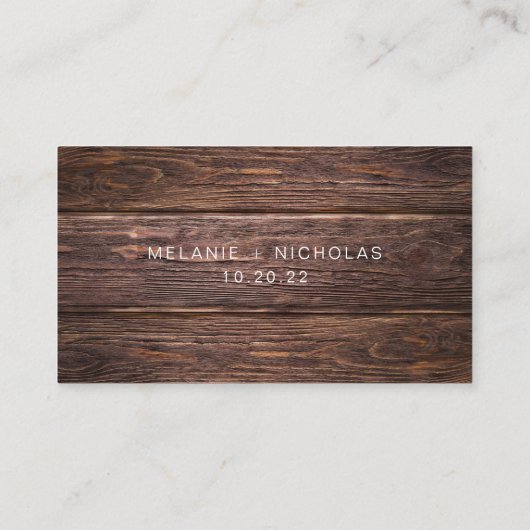 Informatiekaart Rustic Wood + Lace bruiloft Informatiekaartje (Achterkant)