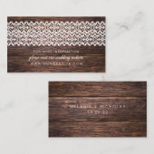 Informatiekaart Rustic Wood + Lace bruiloft Informatiekaartje (Voorkant / Achterkant)