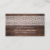 Informatiekaart Rustic Wood + Lace bruiloft Informatiekaartje (Voorkant)