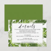 Informatiekaart | tropische groene bladeren informatiekaartje (Voorkant / Achterkant)