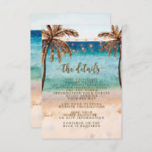 informatiekaart voor de bruiloft op het strand informatiekaartje (Voorkant / Achterkant)