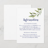 Informatiekaart voor olijfbijkantoren voor bruilof informatiekaartje (Voorkant / Achterkant)