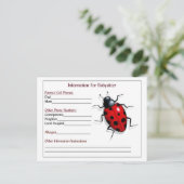 Informatiekaarten voor baby's: Ladybug, kinderopva Briefkaart (Staand voorkant)