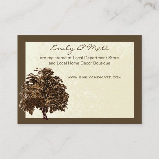 Informatiekaarten voor bruineiken bomen informatiekaartje (Voorkant)