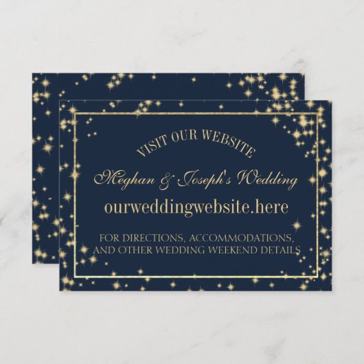 Informatiekaarten voor Starry Sky Sparkle Weddensc Informatiekaartje (Voorkant / Achterkant)