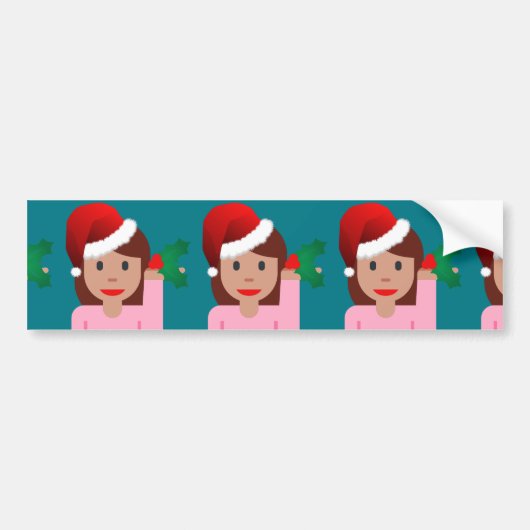 informatiemeisje over xmas emoji bumpersticker (Voorkant)