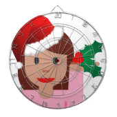 informatiemeisje over xmas emoji dartbord (Voorkant)