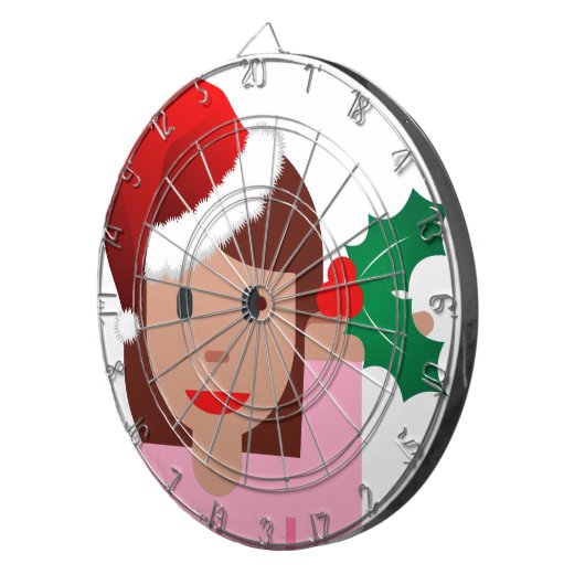 informatiemeisje over xmas emoji dartbord (Voorkant Rechts)