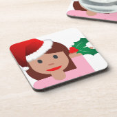informatiemeisje over xmas emoji drankjes onderzetter (Linkerzijde)