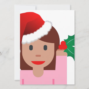 informatiemeisje over xmas emoji kaart
