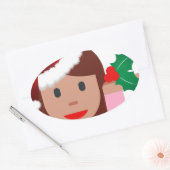 informatiemeisje over xmas emoji ovale sticker (Envelop)