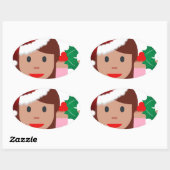 informatiemeisje over xmas emoji ovale sticker (Vel)