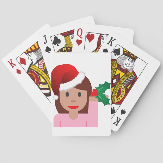 informatiemeisje over xmas emoji speelkaarten (Achterkant)