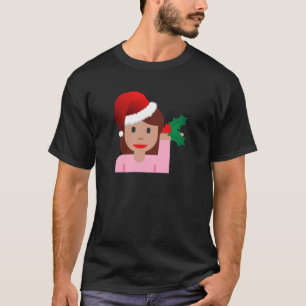 informatiemeisje over xmas emoji t-shirt