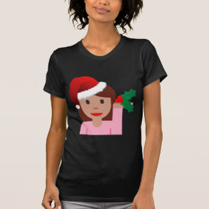 informatiemeisje over xmas emoji t-shirt